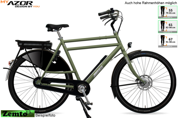 AZOR E-Bike Classic, Frontmotor Bafang, 28 Zoll, 7 Gang, konfigurierbar